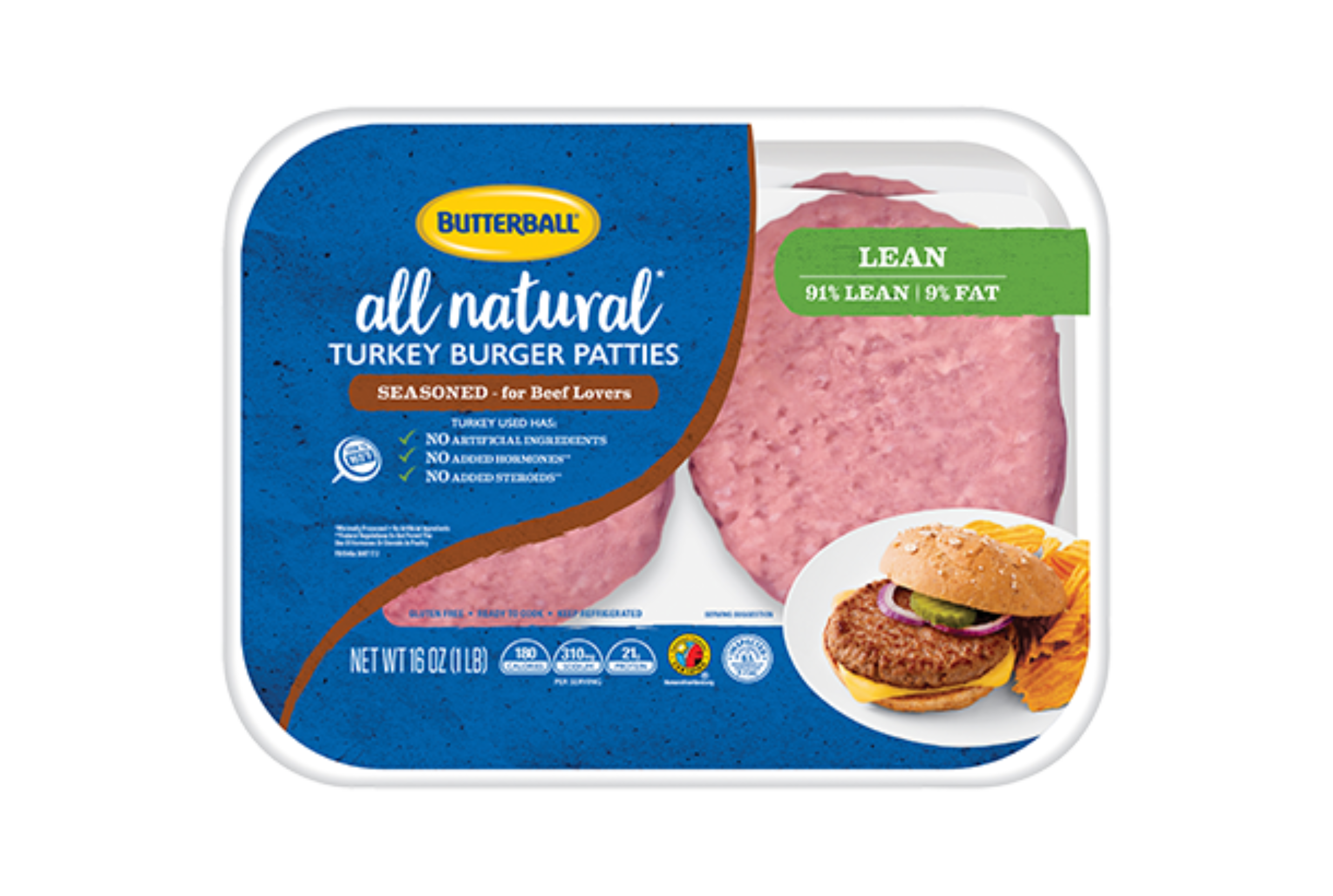Fresh All Natural* Seasoned Turkey Burger Patties Butterball